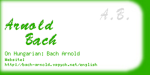 arnold bach business card